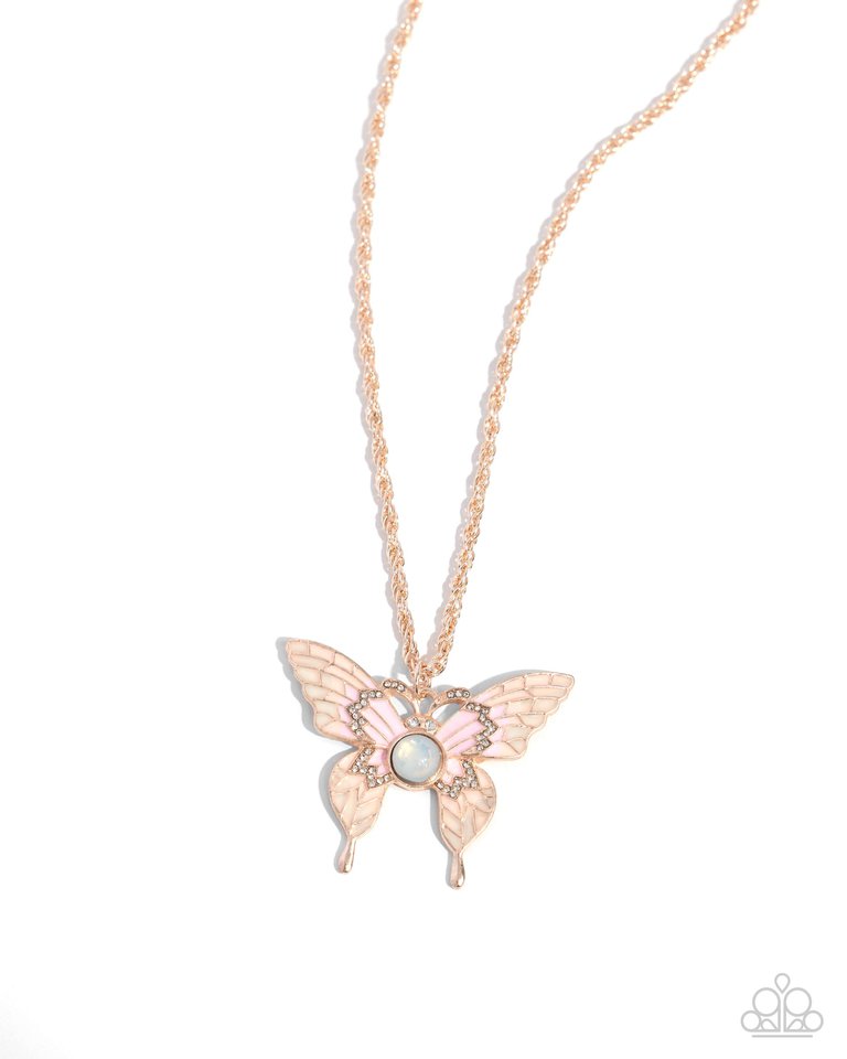 Showstopping Shuttle - Rose Gold - Paparazzi Necklace Image