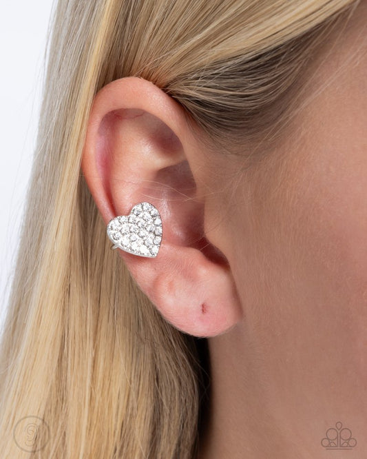 As Far As It GLOWS - White - Paparazzi Earring Image