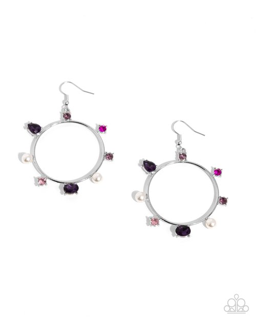 Tailored Treasure - Purple - Paparazzi Earring Image