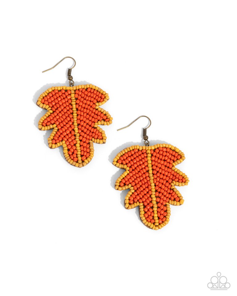 The FROND Page - Orange - Paparazzi Earring Image