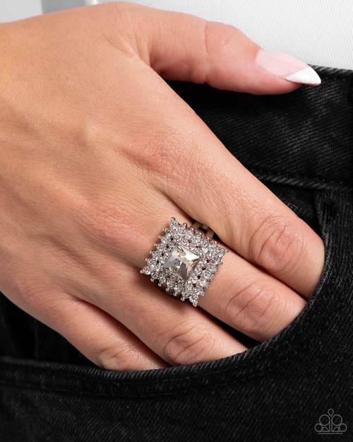 Sovereign Square - Silver - Paparazzi Ring Image