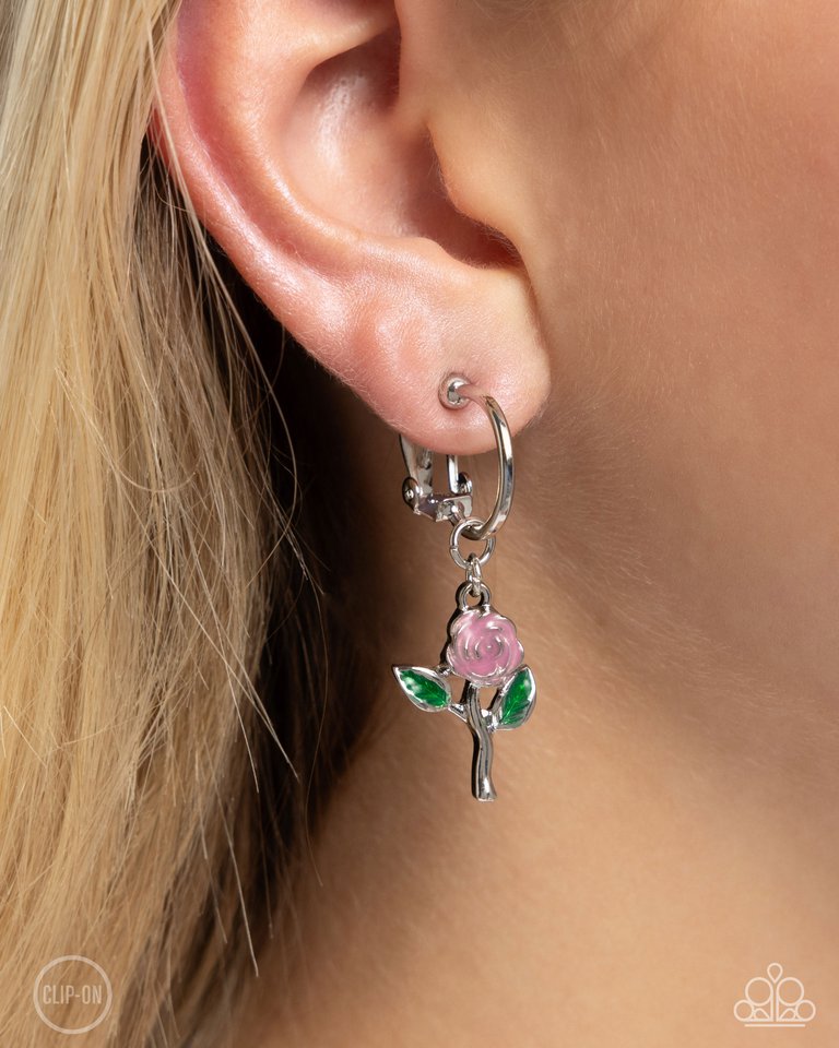 Rose Routine - Pink - Paparazzi Earring Image