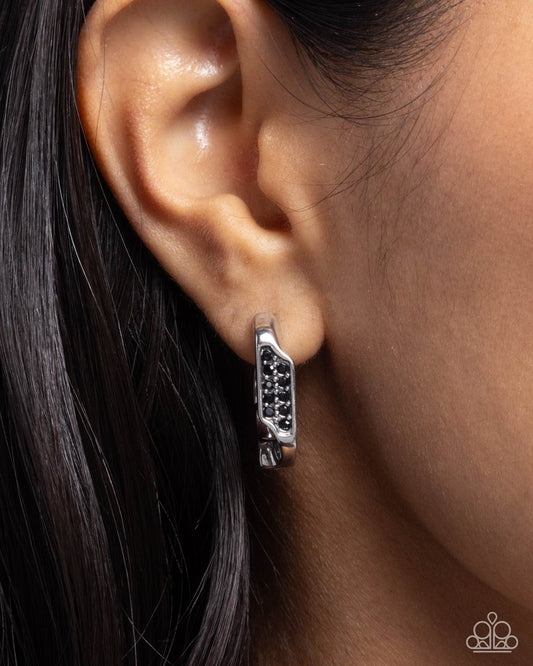 Warped Welcome - Black - Paparazzi Earring Image