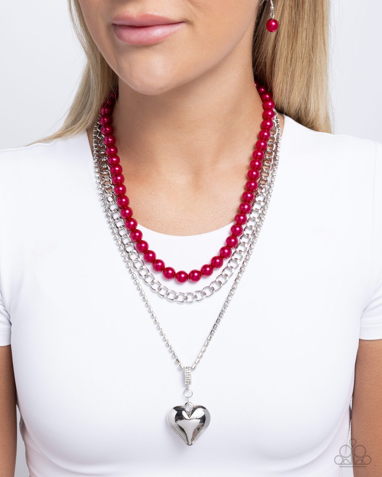 Easy Elevation - Red - Paparazzi Necklace Image