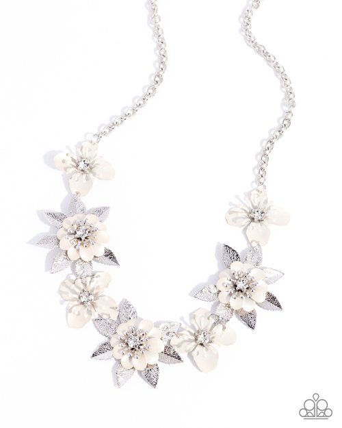 Springtime Song - White - Paparazzi Necklace Image