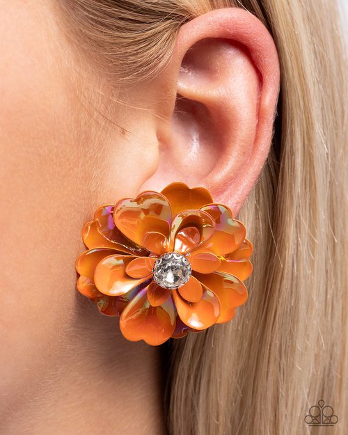 Growth Rate - Orange - Paparazzi Earring Image