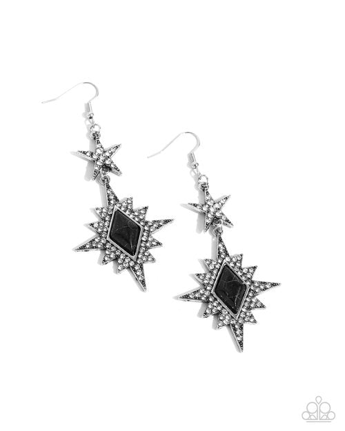 Stellar State of Mind - Black - Paparazzi Earring Image