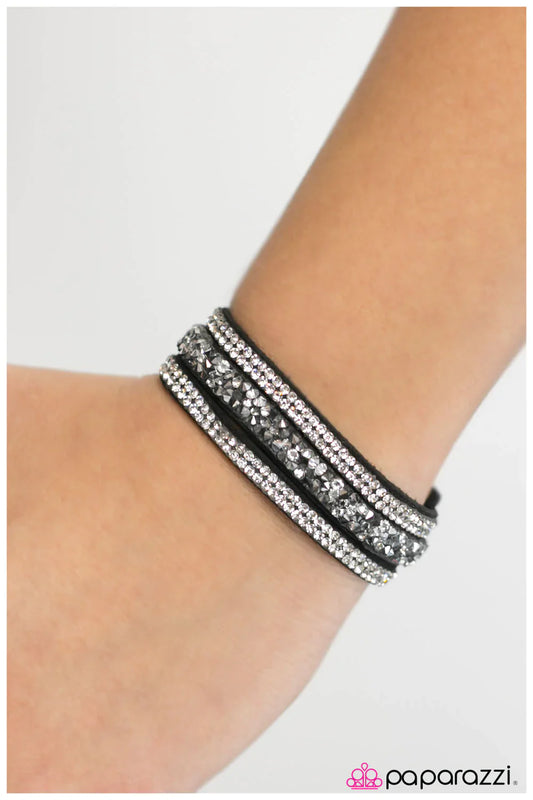 Paparazzi Bracelet ~ Rock You Like A Hurricane  - Black