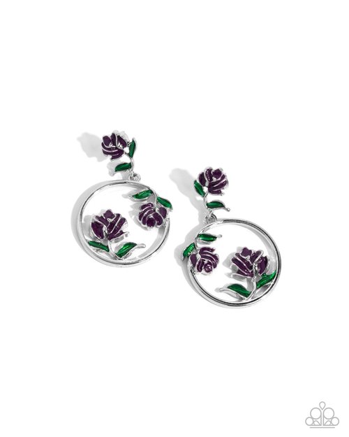 ROSE to You - Purple - Paparazzi Earring Image