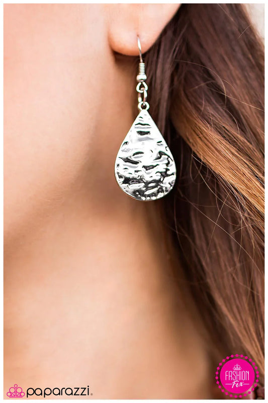 Paparazzi Earring ~ Water Under the Bridge  - Silver