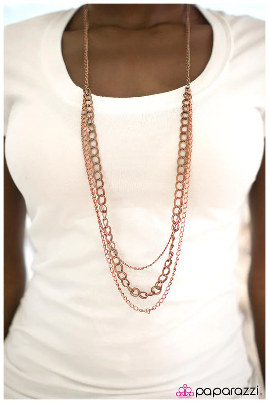 Paparazzi Necklace ~ Top Of The Chain - Copper