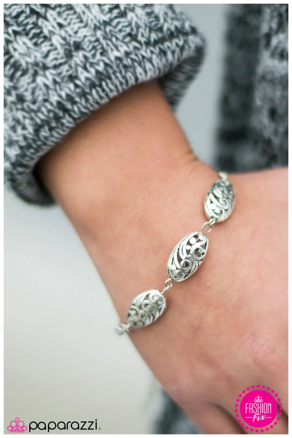 Paparazzi Bracelet ~ Quite the Charmer  - Silver