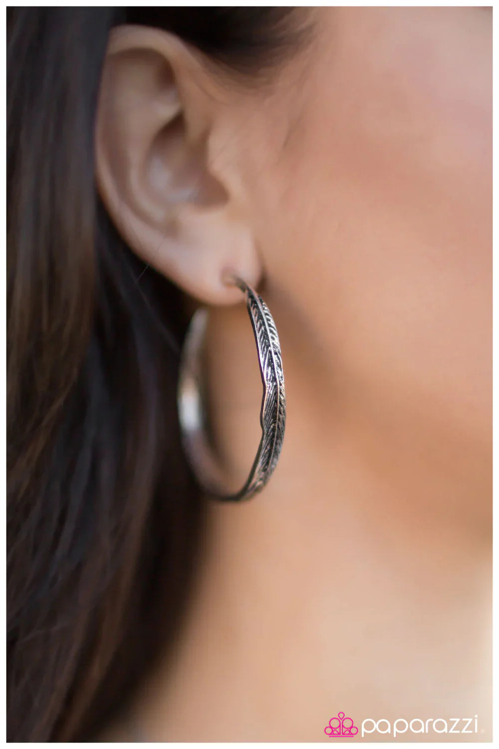 Paparazzi Earring ~ Its Now or FEATHER  - Silver