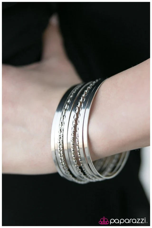 Paparazzi Bracelet ~ Bundle Of Fun - Silver