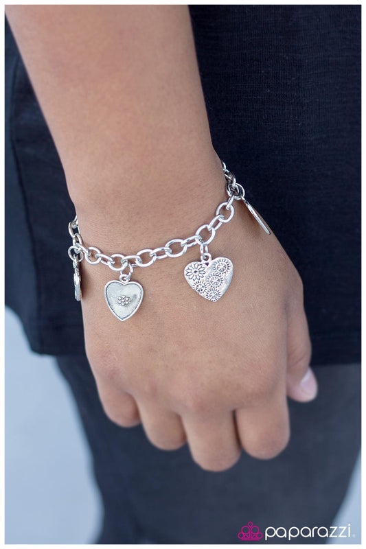 Paparazzi Bracelet ~ Heartthrob - Silver