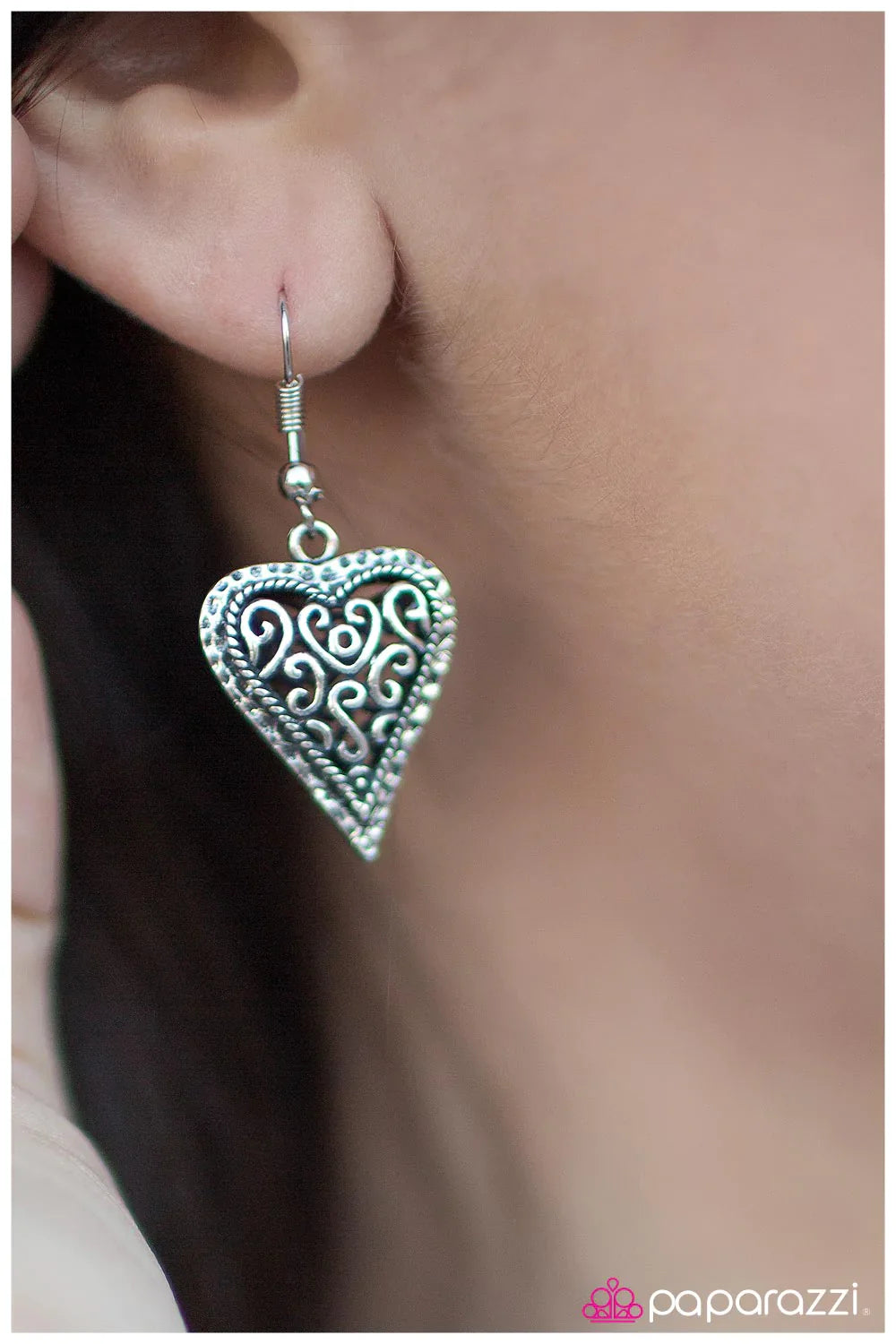 Paparazzi Earring ~ Matters of the Heart - Silver