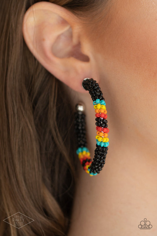 Paparazzi Earrings ~ Bodaciously Beaded - Black