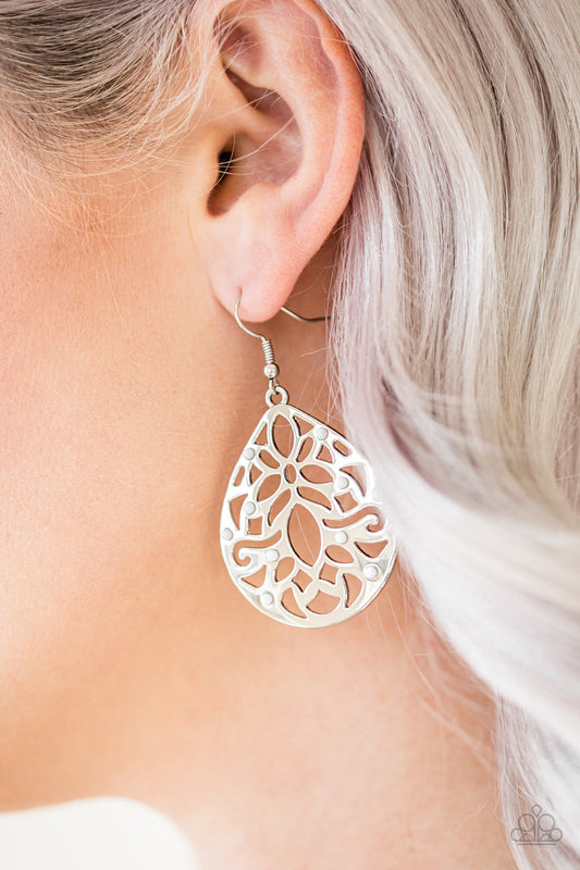 Paparazzi Earrings ~ Casually Coachella - White