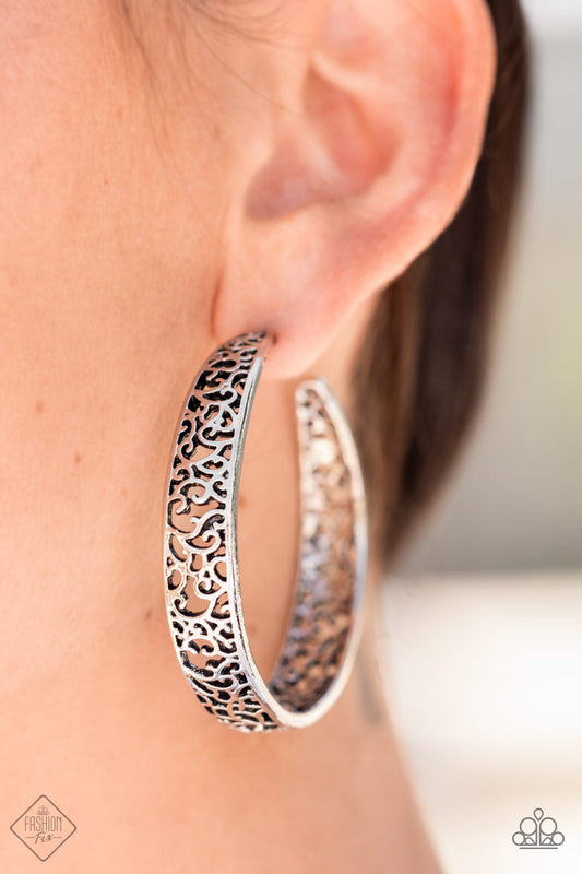 Paparazzi Earrings ~ Garden for Two - Silver