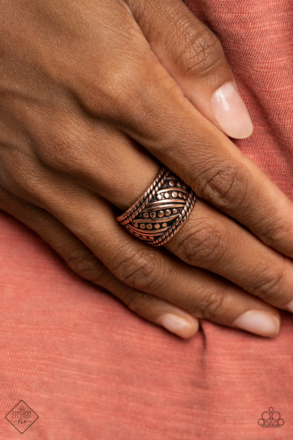 Paparazzi Ring ~ Slanted Shimmer - Fashion Fix Nov 2020 - Copper