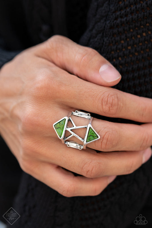 Paparazzi Ring Fashion Fix Dec 2020 ~ Making Me Edgy - Green