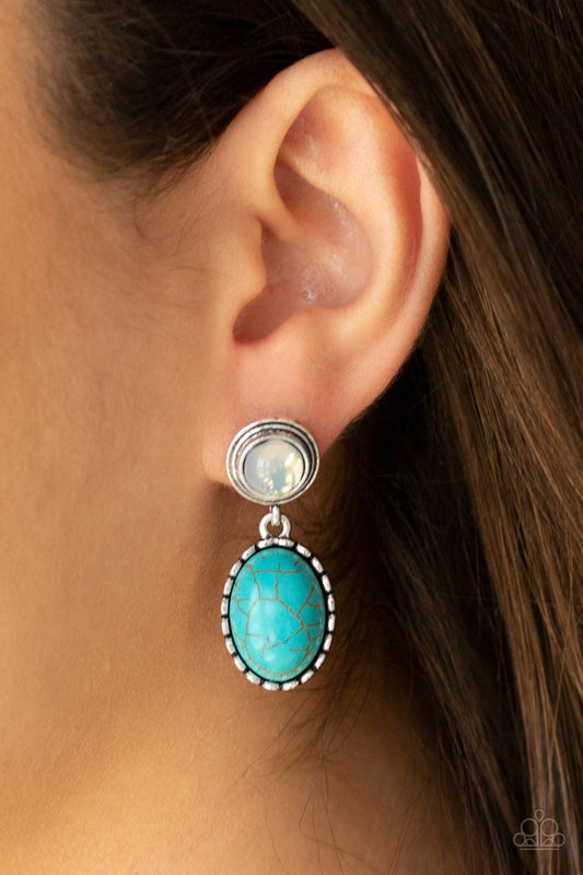 Paparazzi Earrings - Western Oasis - Blue