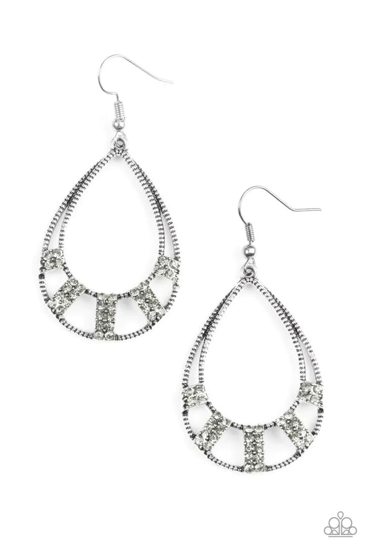 Paparazzi Earring ~ Trillion Dollar Teardrops - Silver