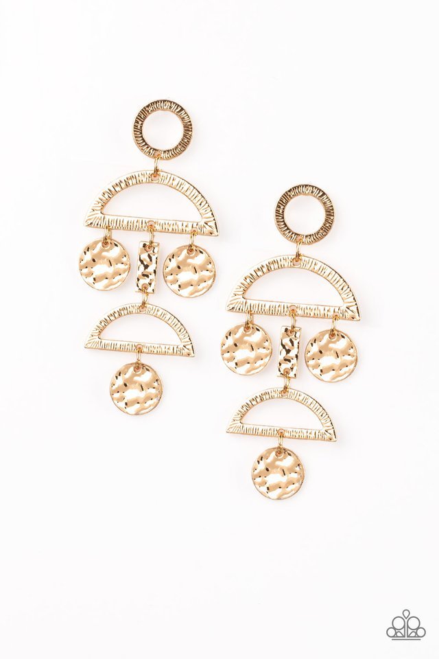 Paparazzi Earring ~ Incan Eclipse - Gold