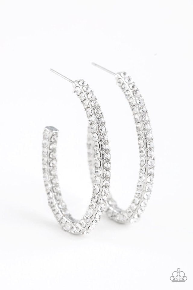 Paparazzi Earring ~ Big Winner - White