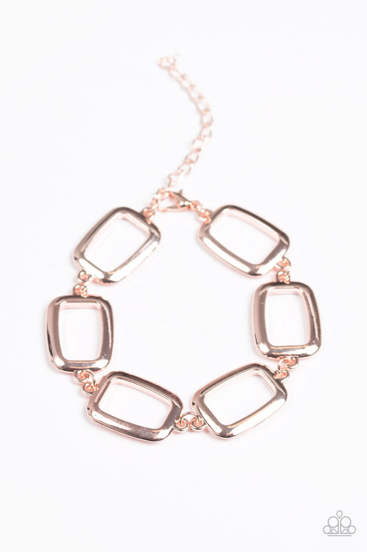 Paparazzi Bracelet ~ Basic Geometry - Rose Gold