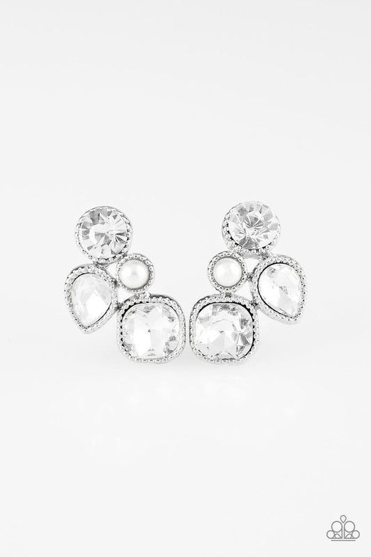 Paparazzi Earring ~ Super Superstar - White