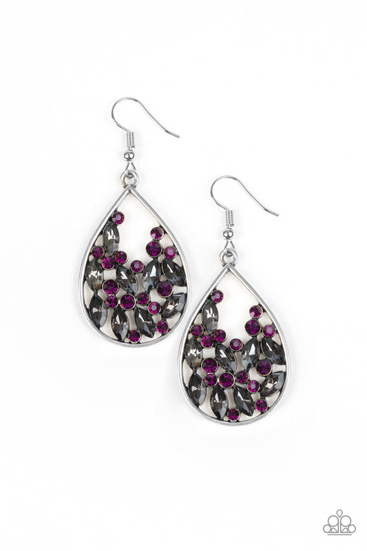 Paparazzi Earring ~ Cash or Crystal? - Purple