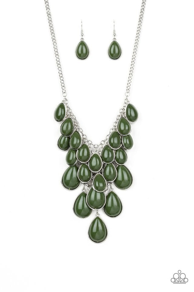 Paparazzi Necklace ~ Shop Til You TEARDROP - Green