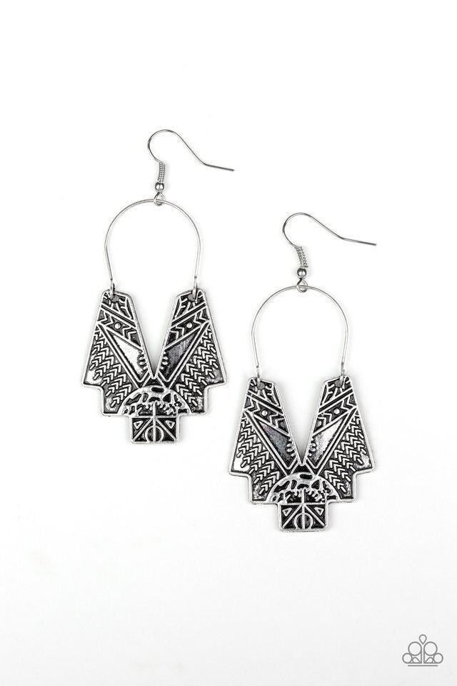 Paparazzi Earring ~ Alternative ARTIFACTS - Silver