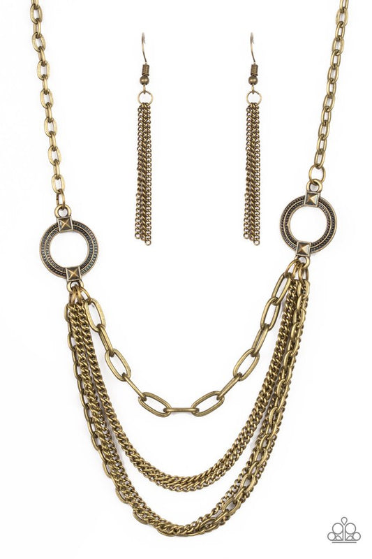 CHAINS of Command - Brass - Paparazzi Necklace Image