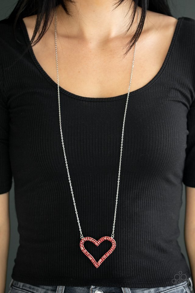 Paparazzi Necklace ~ Pull Some HEART-strings - Red