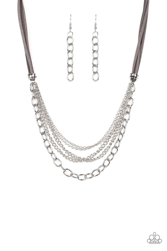 Paparazzi Necklace ~ Free Roamer - Silver