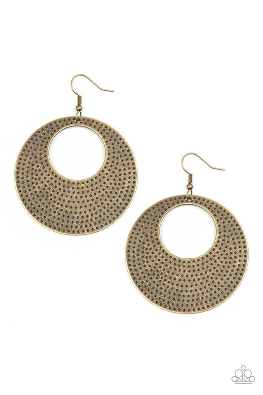 Dotted Delicacy - Brass - Paparazzi Earring Image