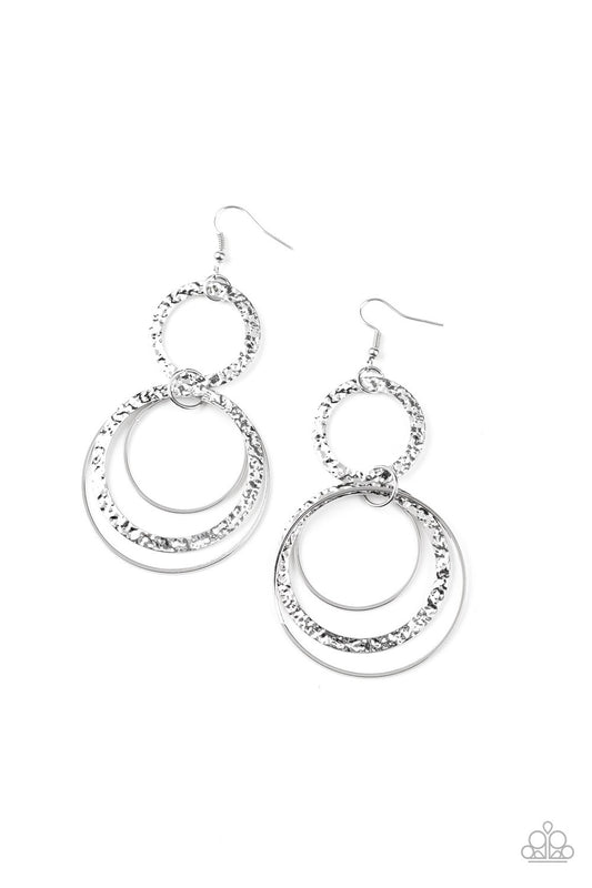 Paparazzi Earring ~ Eclipsed Edge - Silver