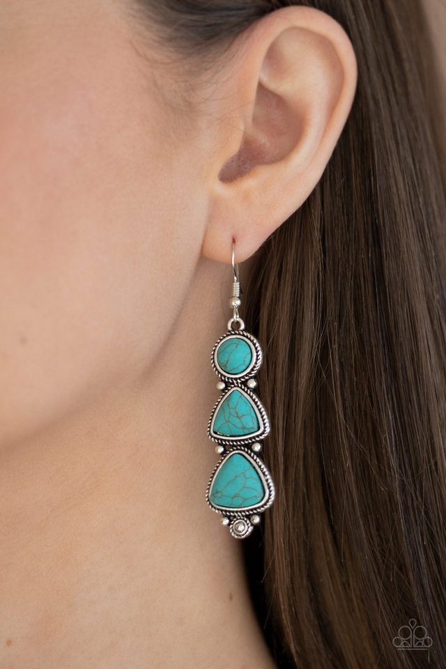 Paparazzi Earring New Frontier Blue