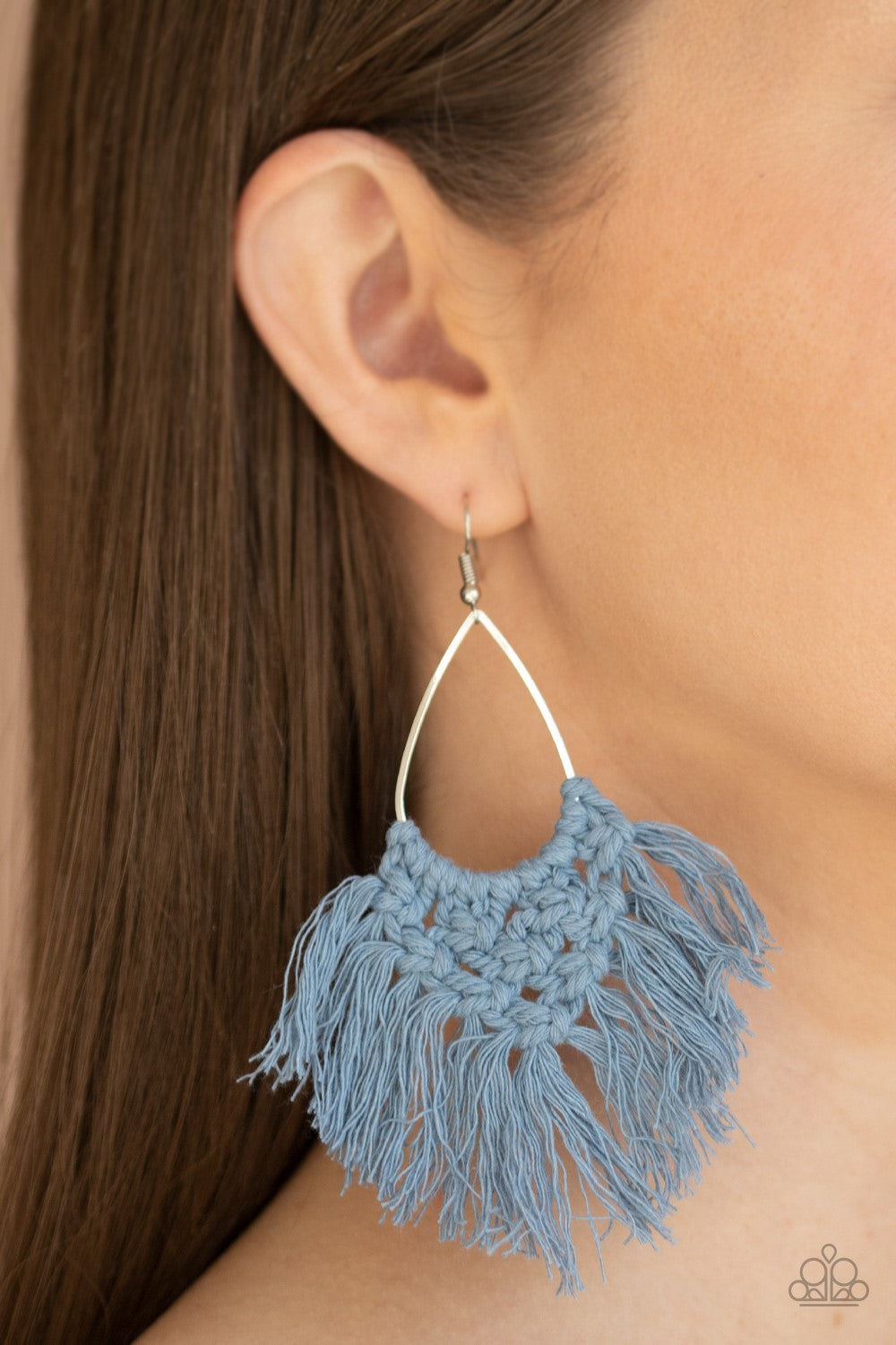 Paparazzi Earring ~ Oh MACRAME, Oh My - Blue