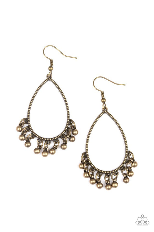 Country Charm - Brass - Paparazzi Earring Image