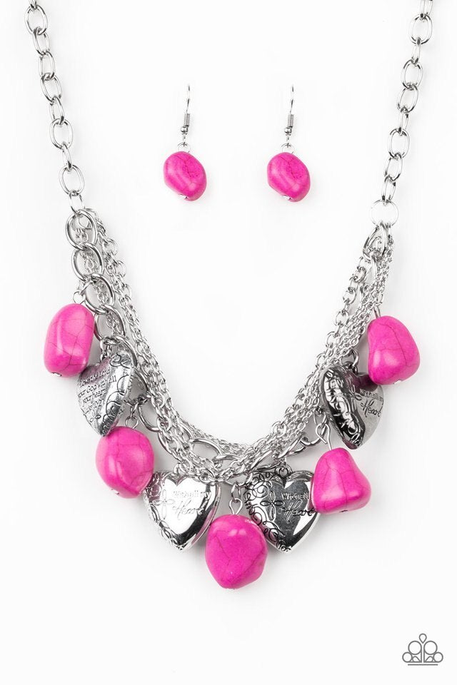 Paparazzi Necklace ~ Change Of Heart - Pink