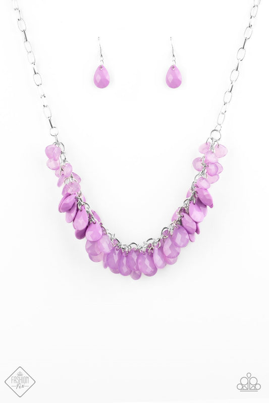 Paparazzi Necklace ~ Colorfully Clustered - Purple