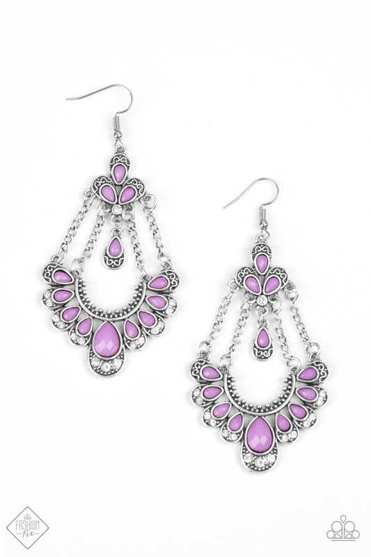 Paparazzi Earring ~  Unique Chic - Purple