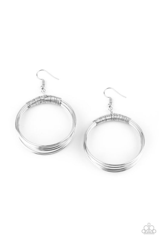 Urban-Spun - Silver - Paparazzi Earring Image