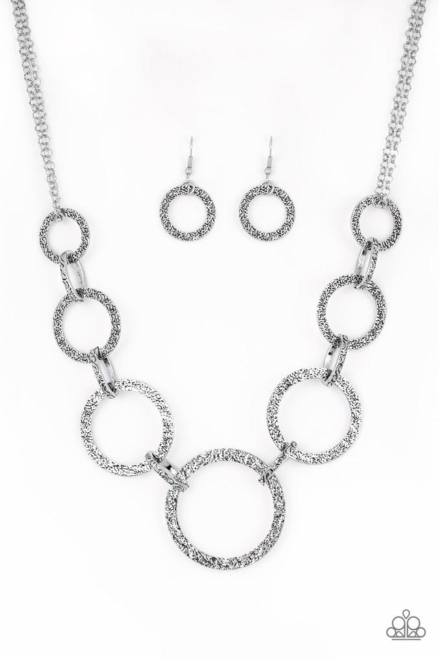 Paparazzi Necklace ~ City Circus - Silver