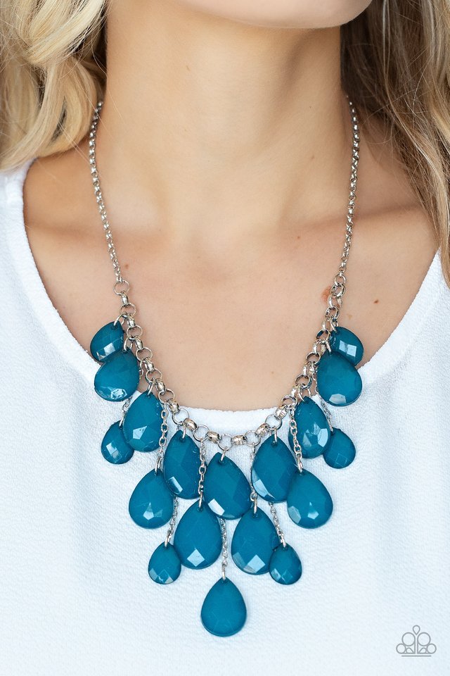 ​Front Row Flamboyance - Blue - Paparazzi Necklace Image