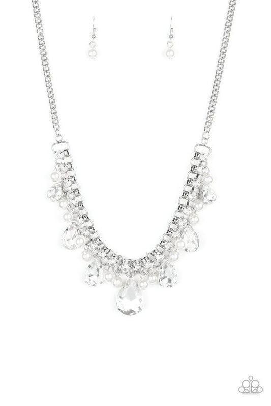 Paparazzi Necklace ~ Knockout Queen - White