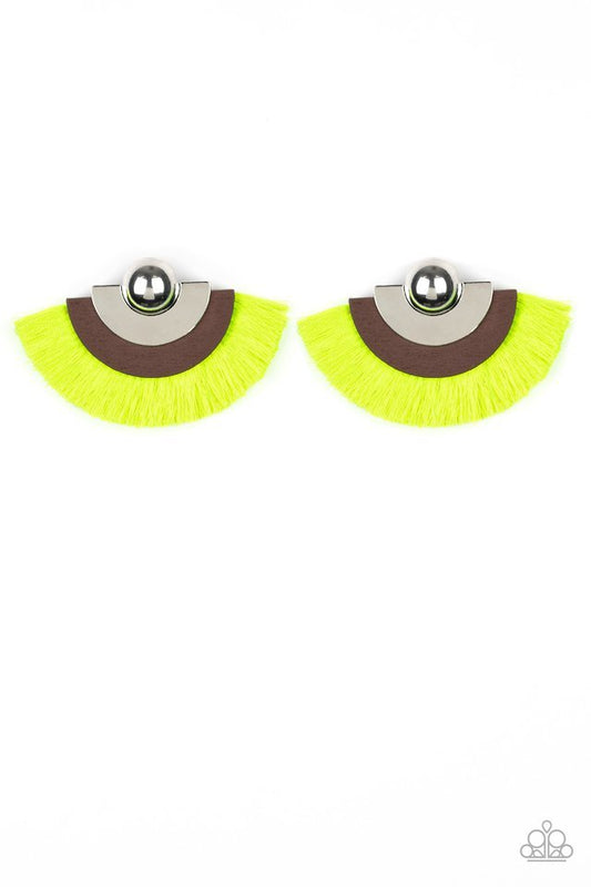 Paparazzi Earring ~ Fan The FLAMBOYANCE - Yellow